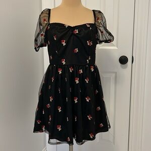 Sugar Thrillz Midnight Forever Organza Babydoll Dress